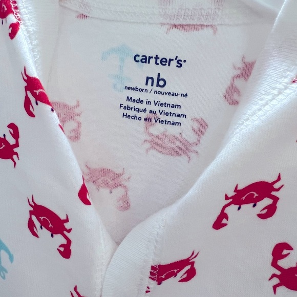 Carter's White and Red Crab Print Kids One Piece - Picture 10 of 10